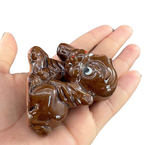 Vintage 1960s RedWare Pottery Ceramic Japan Dog Puppy Figurine Poodle Spaniel 2 - Picture 6 of 8